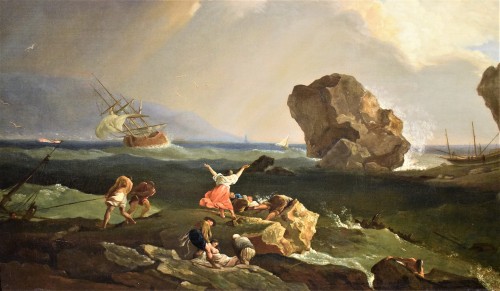Naufrage sur le récif - Claude Joseph Vernet (1714 -1789) signé et daté 1786 - Louis XVI